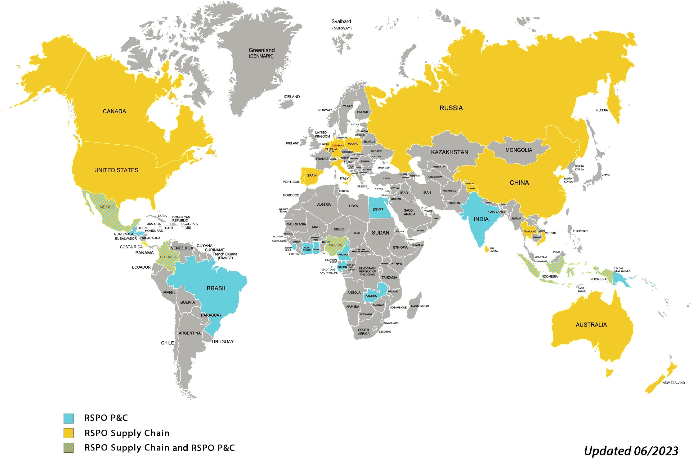 Map of SCS’ RSPO Certified Clients